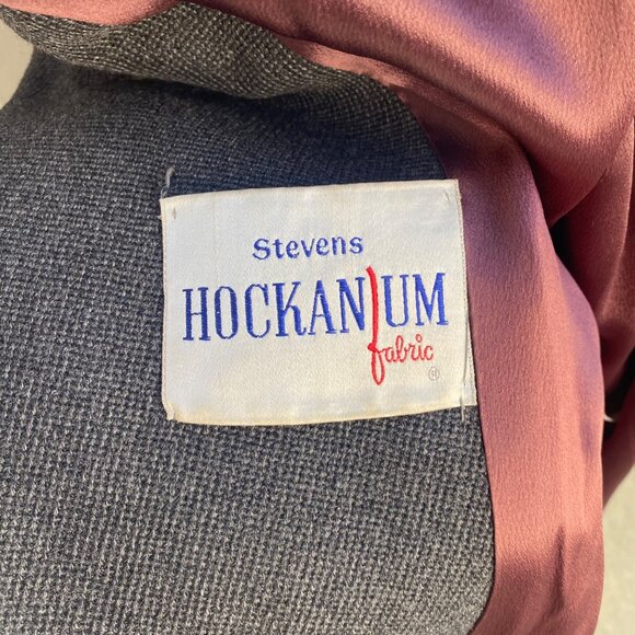 Vintage 50s 60s Townley Kaufman's Coat Jacket Stevens Hockanum Fur Trim Gray - Picture 8 of 15